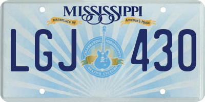 MS license plate LGJ430