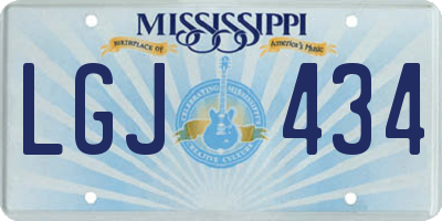 MS license plate LGJ434