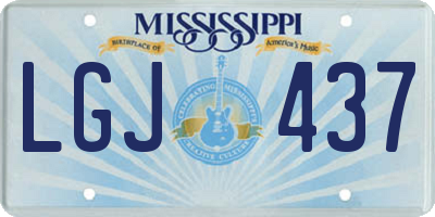 MS license plate LGJ437