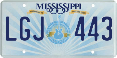 MS license plate LGJ443