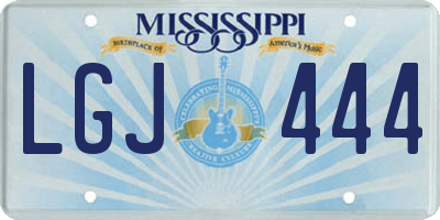 MS license plate LGJ444