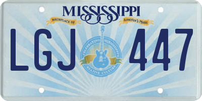 MS license plate LGJ447
