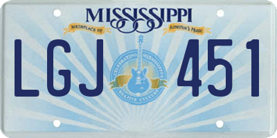MS license plate LGJ451