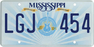 MS license plate LGJ454