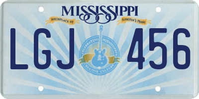 MS license plate LGJ456