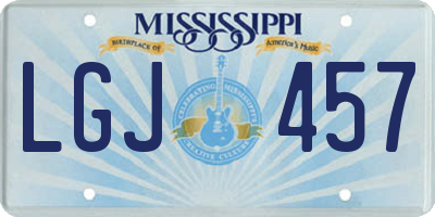 MS license plate LGJ457