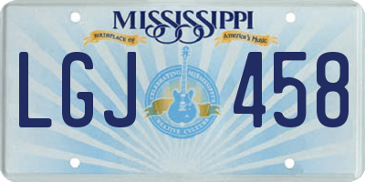 MS license plate LGJ458