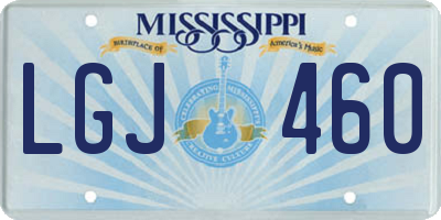 MS license plate LGJ460