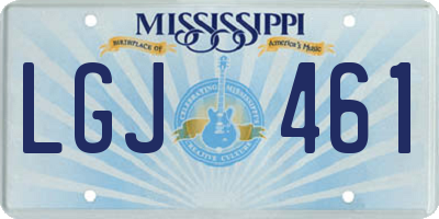 MS license plate LGJ461
