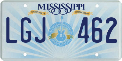 MS license plate LGJ462