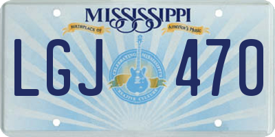 MS license plate LGJ470