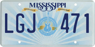 MS license plate LGJ471