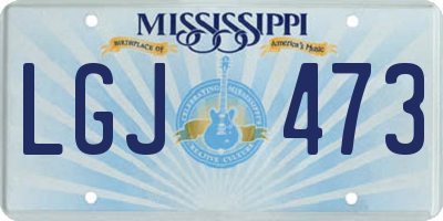 MS license plate LGJ473