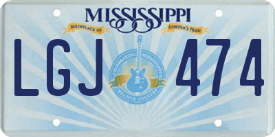 MS license plate LGJ474