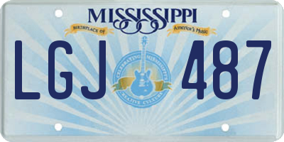 MS license plate LGJ487