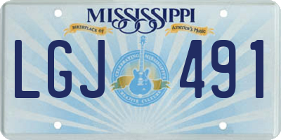 MS license plate LGJ491