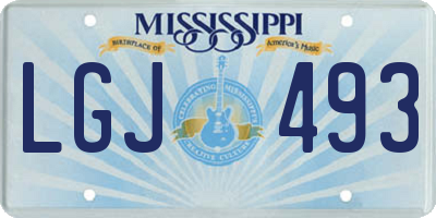 MS license plate LGJ493