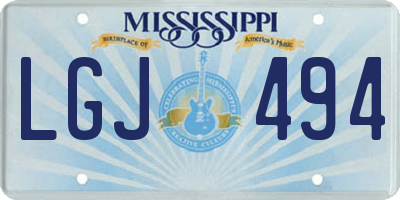 MS license plate LGJ494