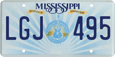 MS license plate LGJ495