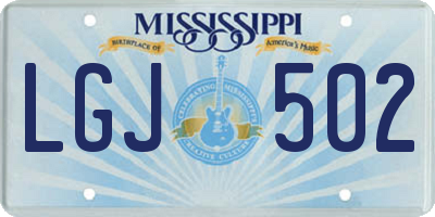 MS license plate LGJ502