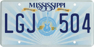 MS license plate LGJ504