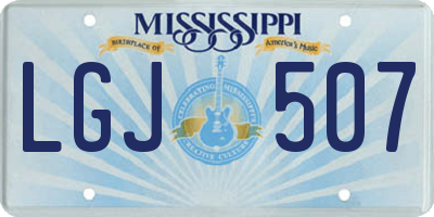 MS license plate LGJ507