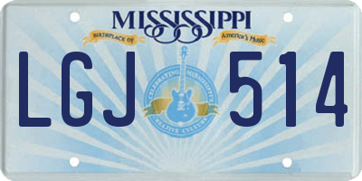 MS license plate LGJ514