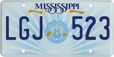 MS license plate LGJ523
