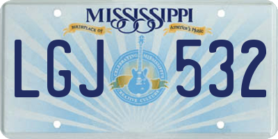 MS license plate LGJ532