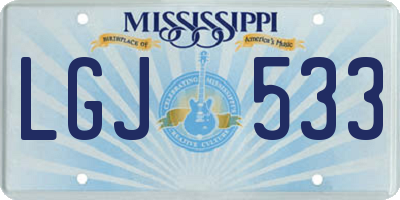 MS license plate LGJ533