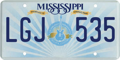 MS license plate LGJ535