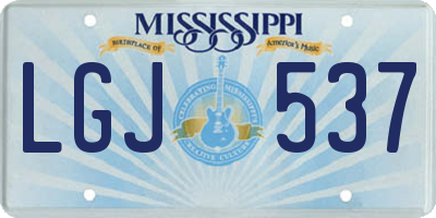 MS license plate LGJ537