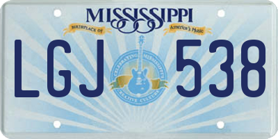 MS license plate LGJ538