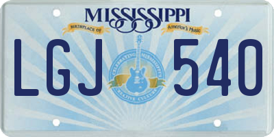 MS license plate LGJ540