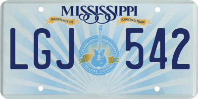 MS license plate LGJ542