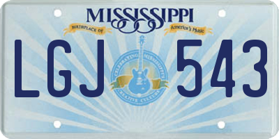 MS license plate LGJ543