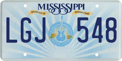 MS license plate LGJ548