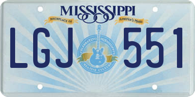 MS license plate LGJ551