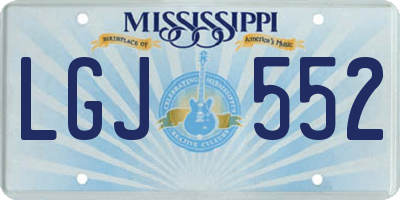 MS license plate LGJ552