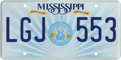 MS license plate LGJ553