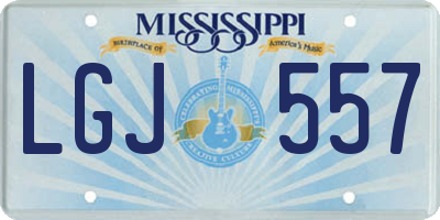 MS license plate LGJ557