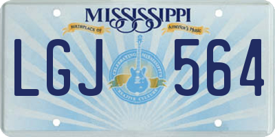 MS license plate LGJ564