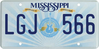 MS license plate LGJ566