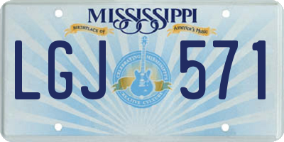 MS license plate LGJ571