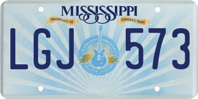 MS license plate LGJ573