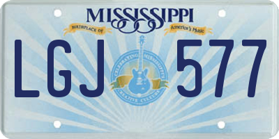 MS license plate LGJ577