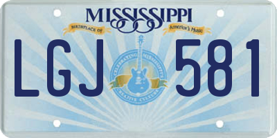 MS license plate LGJ581