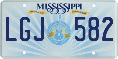 MS license plate LGJ582