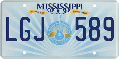 MS license plate LGJ589