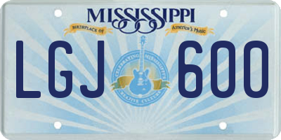 MS license plate LGJ600